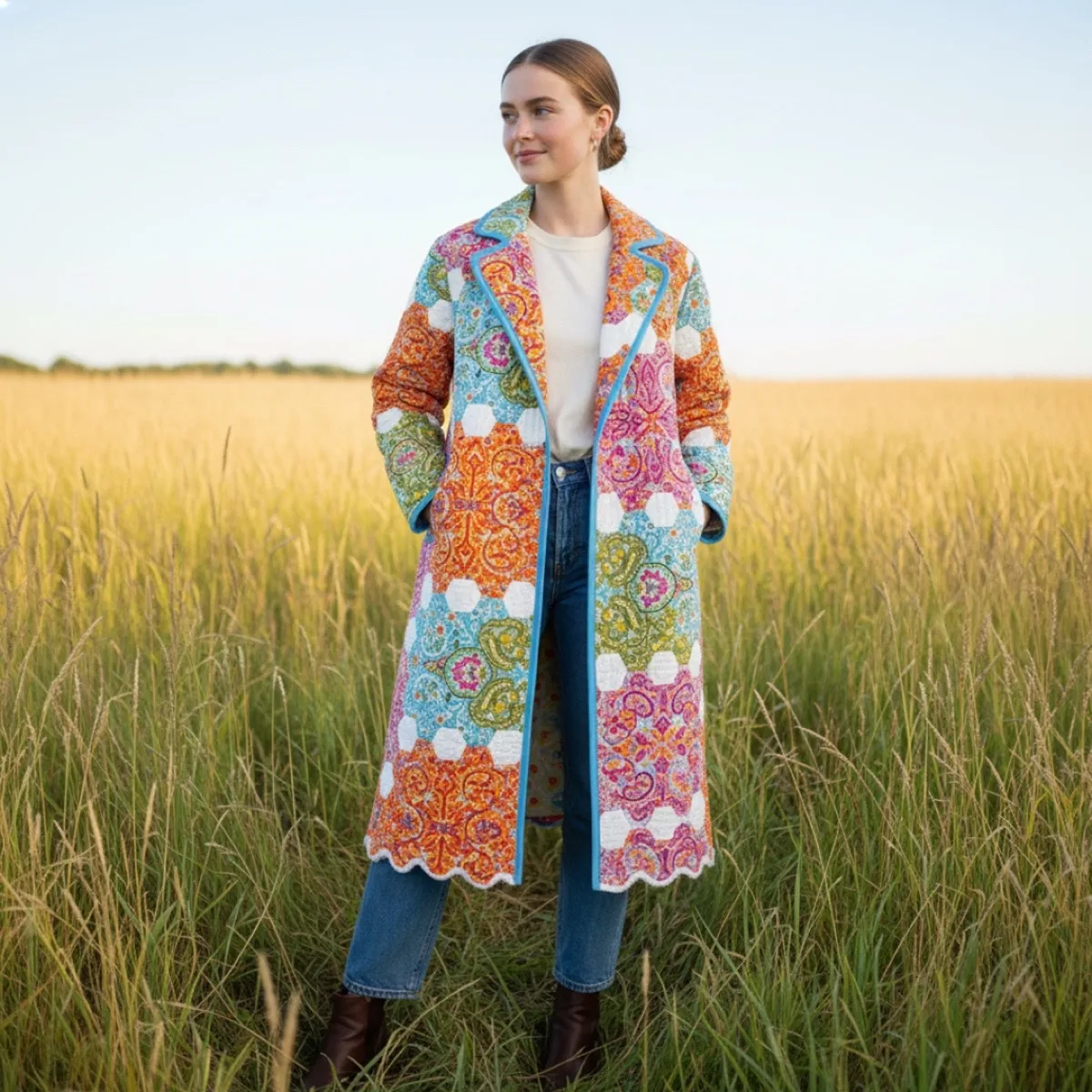 Sunset Patchwork Coat view 3